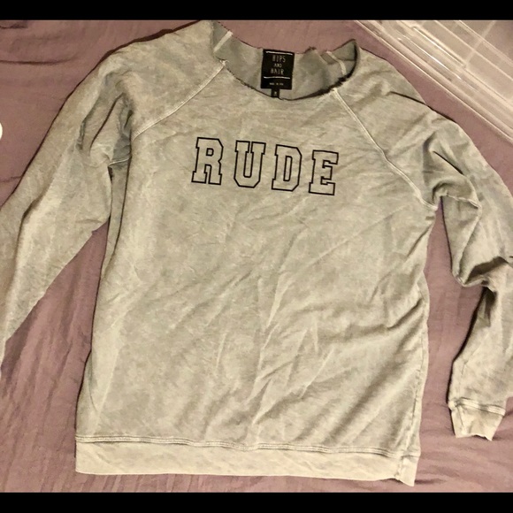 Graphic “Rude”Sweatshirt - Picture 7 of 7